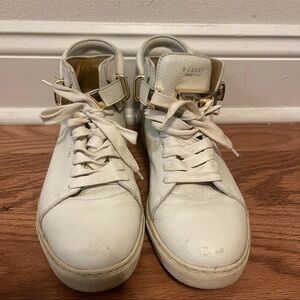 BUSCEMI MENS 10 LEATHER HIGH TOP SNEAKERS  SIZE 41
